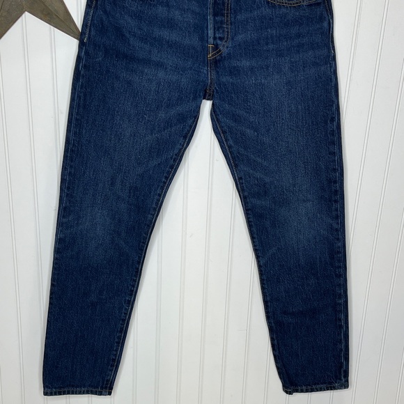 Levi's 501CT Dark Blue Straight Jeans - Picture 4 of 14